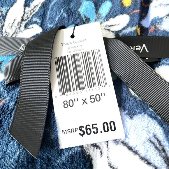 Vera Bradley Floral Bursts Plush Throw Blanket - Picture 7 of 9